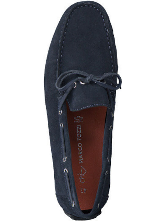 Leder Herren Mokassins in Blau Farbe