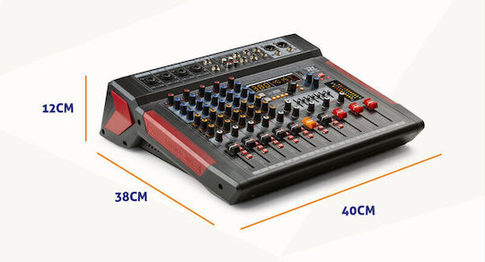 Power Dynamics PDM-T604 SOCON463 Αναλογική Κονσόλα 6.0 Καναλιών με Phantom Power & 4 Εισόδους XLR & Bluetooth