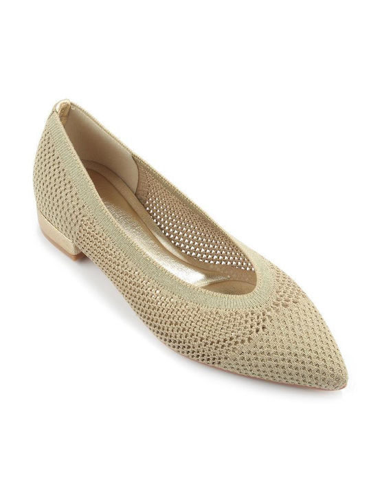 Fshoes Pumps mit flachem Absatz Goldene