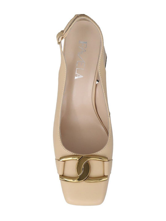 Travail Leder Pumps Beige