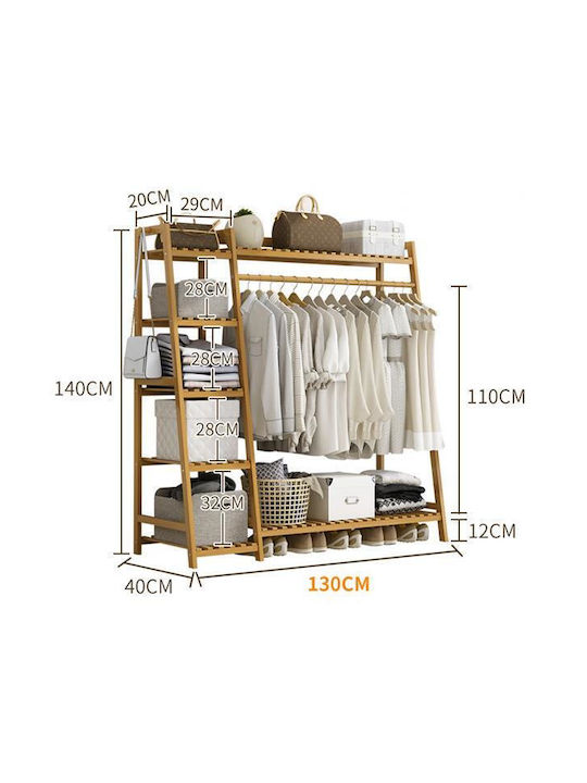 Next Wooden Garment Rack Brown 130x40x140cm