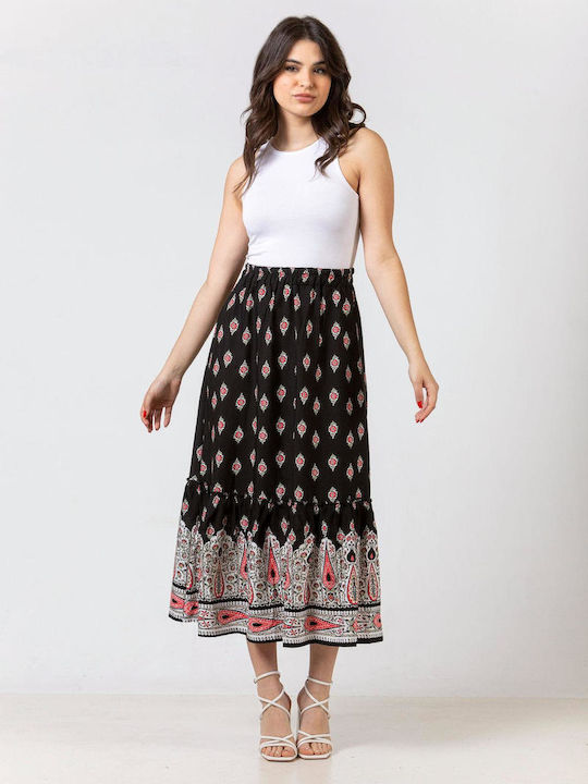 Simple Fashion Midi Skirt in Black color