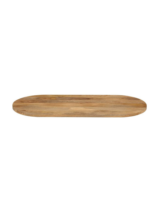 vidaXL Oval Table Surface made of Solid Wood Brown 90x40x3.8cm 370133 1pcs