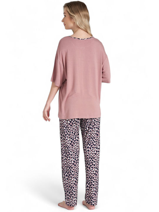 Closet22 Sommer Damen Pyjama-Set Rose