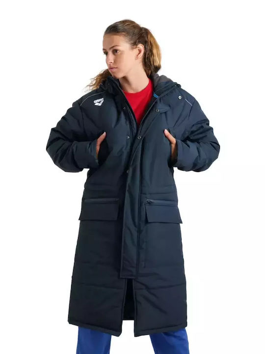 Arena Women's Short Parka Jacket for Winter Navy Blue