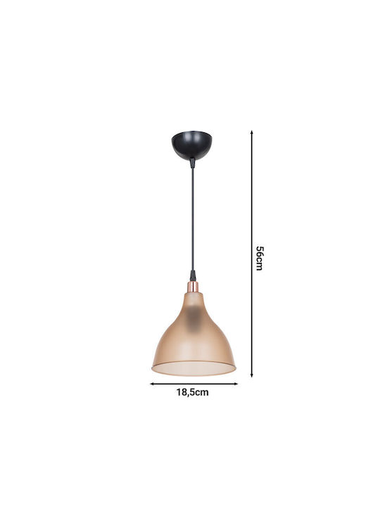 Pakketo Orazio Κρεμαστό Φωτιστικό Καφέ με Ντουί E27 18.5x18.5x22εκ.