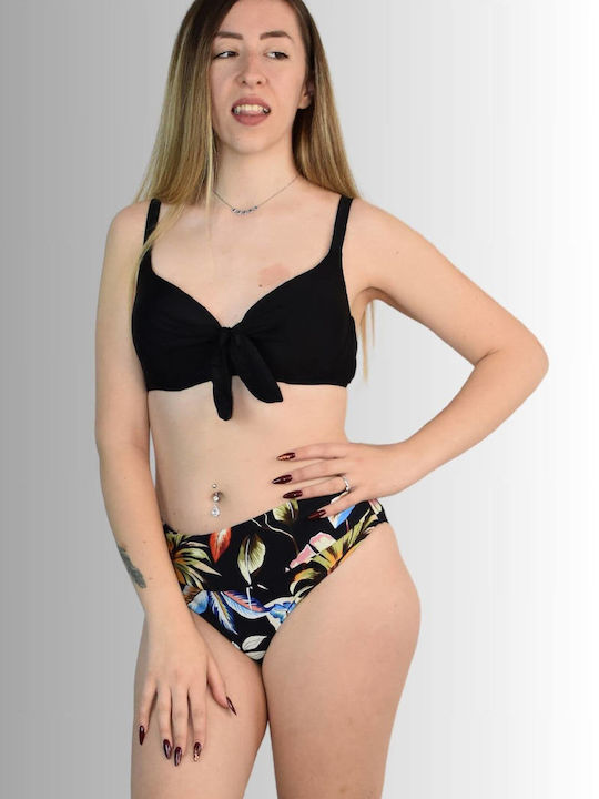 Set Bikini mit Leichte Verstärkung Schwarz