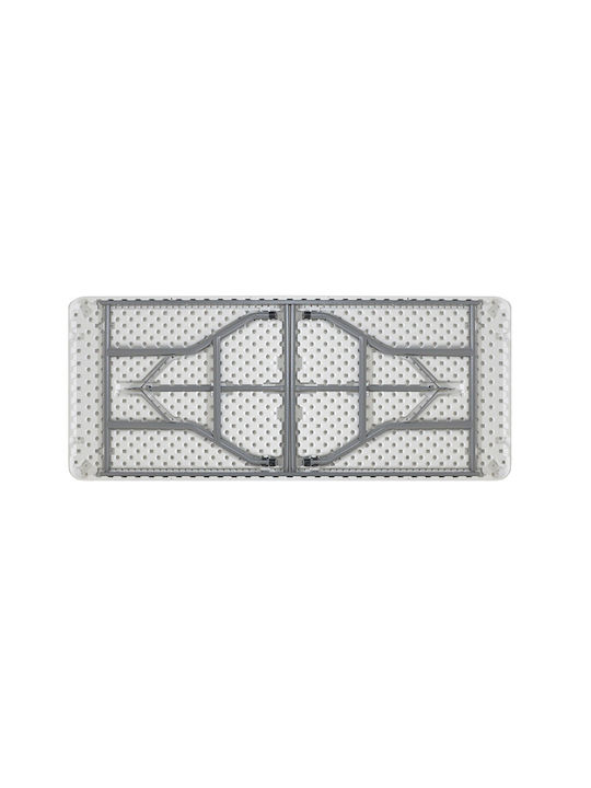 Plastic Masa Catering pentru spații exterioare Pliabil cu schelet metalic Rodeo Alb 240x76x74buc