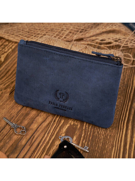 Leather Women's Wallet Classic with RFID Navy Blue