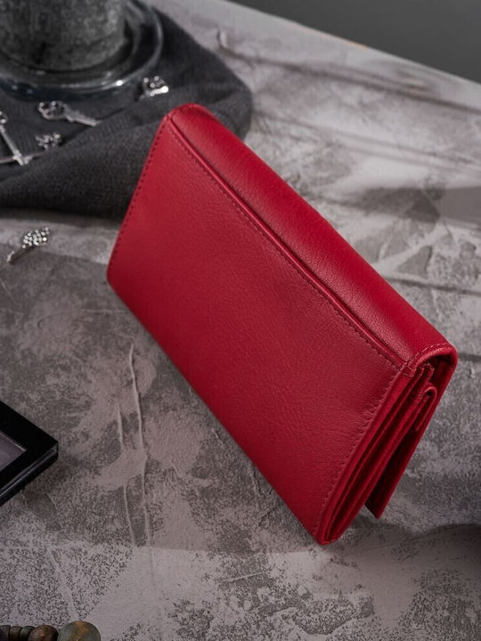 Large Leather Women's Wallet with RFID Red