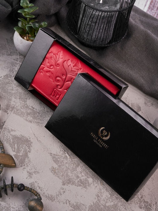 Large Leather Women's Wallet with RFID Red