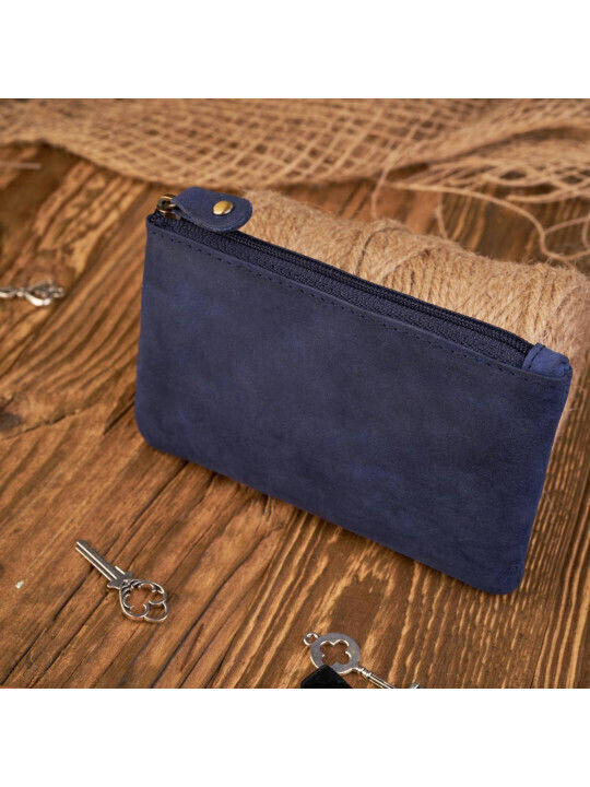 Leather Women's Wallet Classic Navy Blue