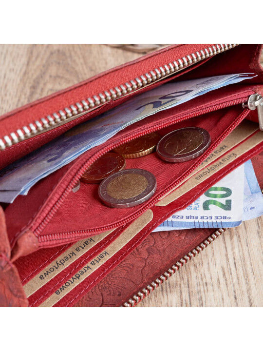 Μεγάλο Γυναικείο Πορτοφόλι με RFID Κόκκινο