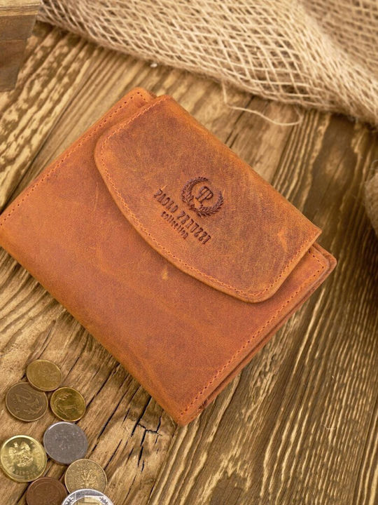 Leather Women's Wallet Classic with RFID Orange