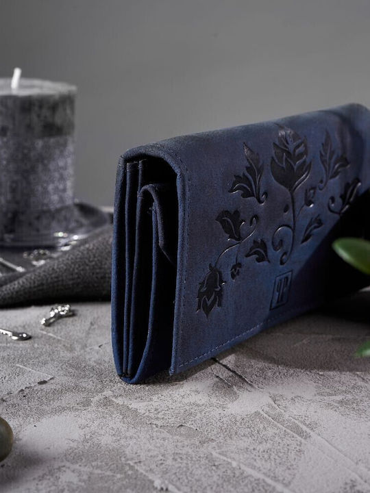 Large Women's Wallet Classic with RFID Navy Blue