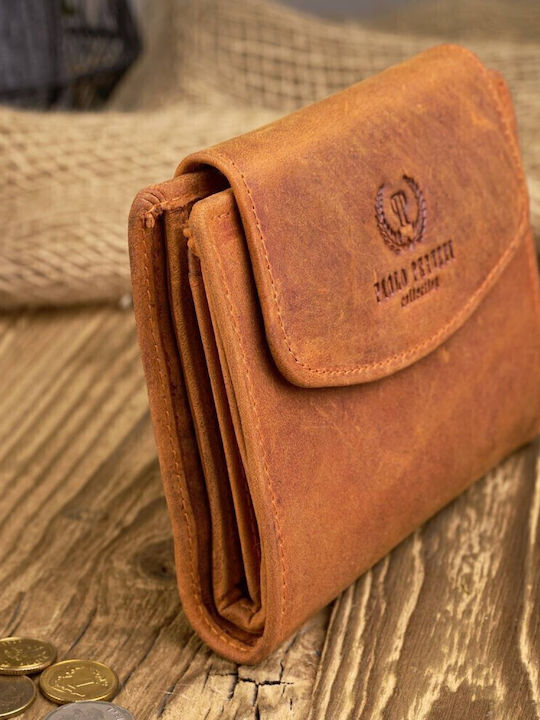 Leather Women's Wallet Classic with RFID Orange