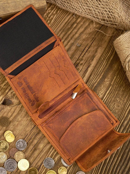 Leather Women's Wallet Classic with RFID Orange