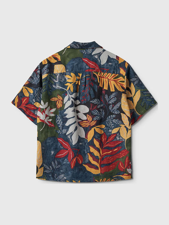 Resort Short-sleeved Linen Shirt Floral Multi Pattern