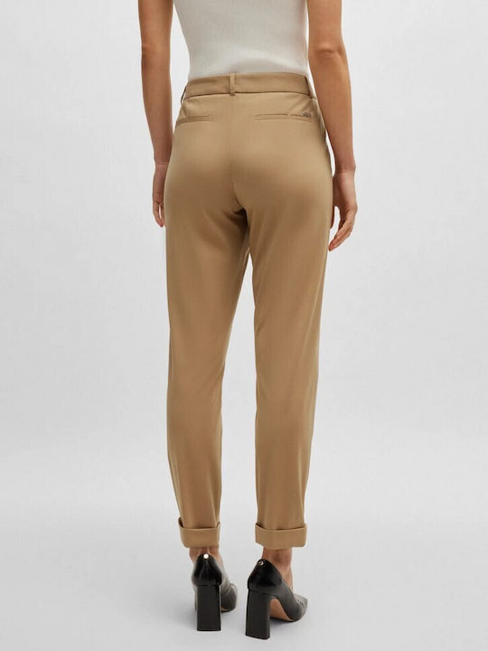 Hugo Boss Femei Tesatura Capri Pantaloni Beige