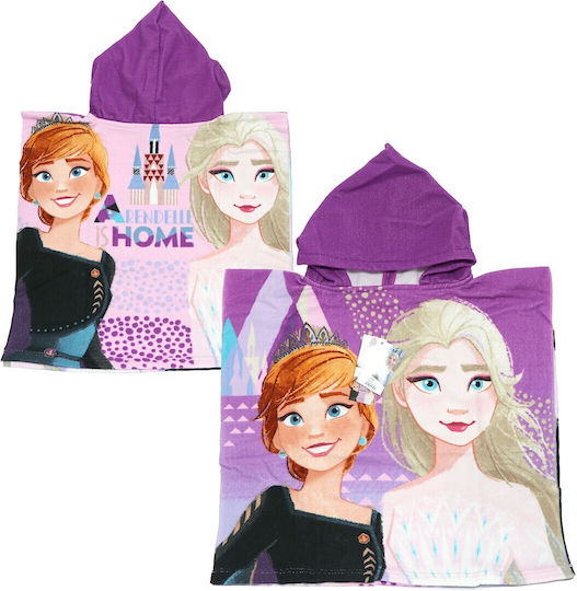 Disney Frozen Arendelle Kinder Strandponcho Lila 110 x 55cm