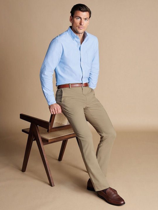 Charles Tyrwhitt Herrenhose Chino Elastisch in Slim Passform Camel