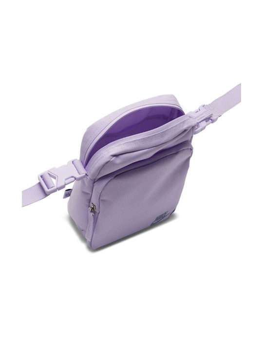 Nike Artificial Leather Sling Bag with Zipper & Adjustable Strap Purple 18x8cm