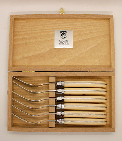 Laguiole Gabel-Set Tabelle Edelstahl Silber 6Stück