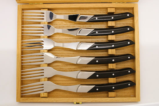 Claude Dozorme Set de Furculițe Alimente Inoxidabile Maro 6buc