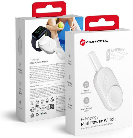 Forcell F-Energy Mini Power Bank 1200mAh 2.5W Λευκό