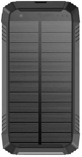 PowerNeed Ηλιακό Power Bank 20000mAh Μαύρο