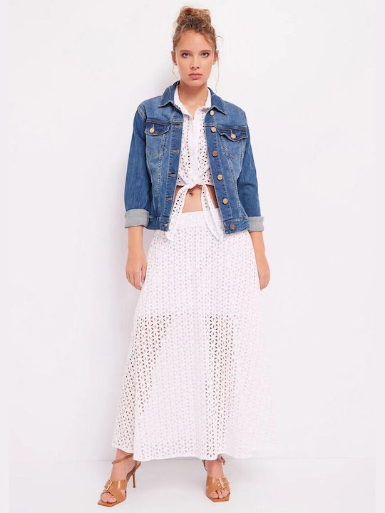 Gaudi Eyelet Skirt White Gaudi White