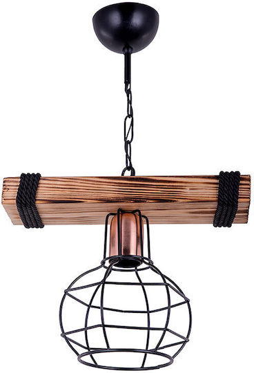 Pakketo Pwl1033 Pendant Light Black Boho with Rope for Socket E27 28.5x15x50cm
