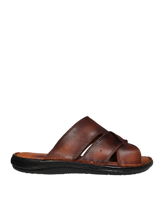 Leder Herrensandalen in Braun Farbe