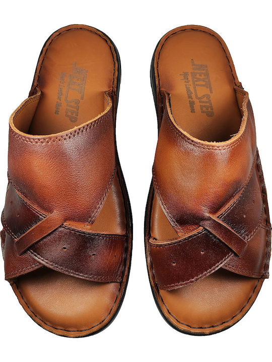 Leder Herrensandalen in Braun Farbe