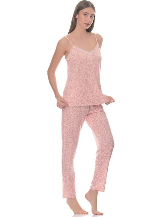 Sorrisino Sommer Damen Robe mit Pyjama Pink
