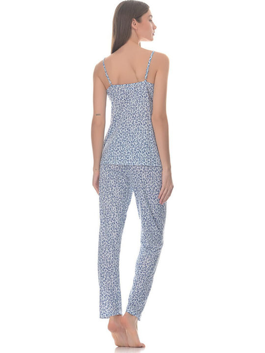 Sorrisino Summer Women's Robe with Pyjama Blue