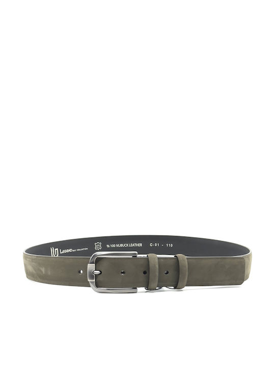 Men's Belt Leather Khaki LC-01/OLIVE