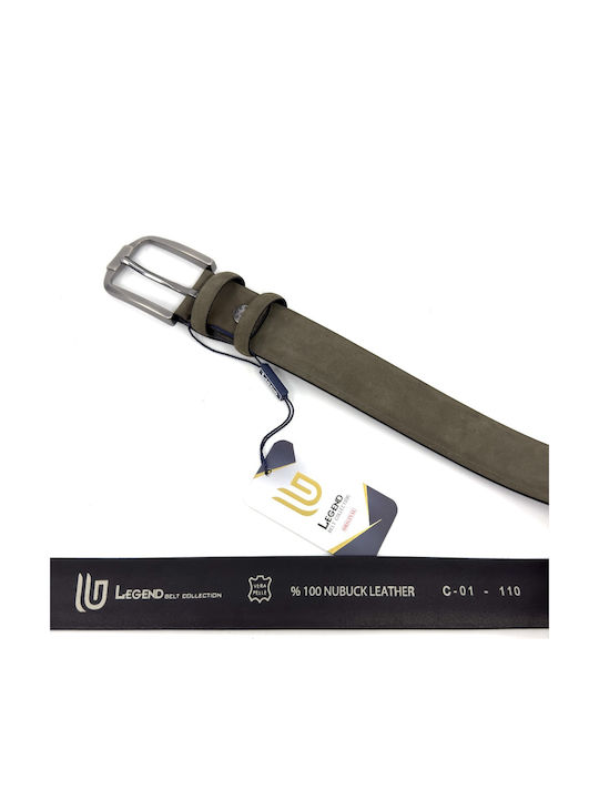 Men's Belt Leather Khaki LC-01/OLIVE