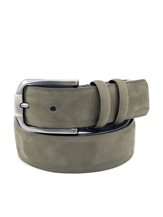 Men's Belt Leather Khaki LC-01/OLIVE