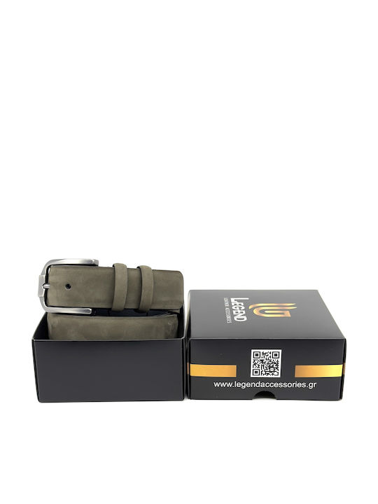 Men's Belt Leather Khaki LC-01/OLIVE