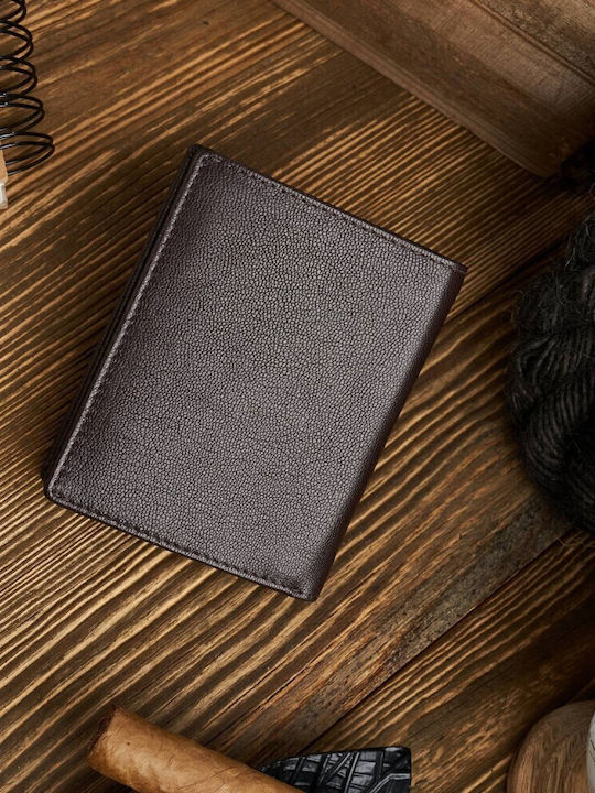 Leather Men's Wallet Classic with RFID Brown