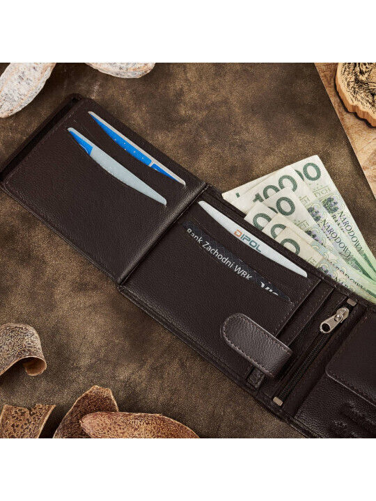 Portofel bărbătesc Clasice cu RFID Maro