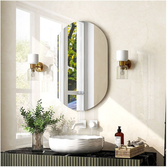 Costway BA7872DE Καθρέπτης Led Αφής 80x50cm Ασημί