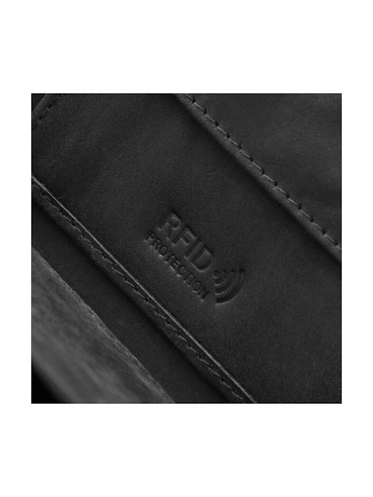 Leather Men's Wallet Classic with RFID Blue
