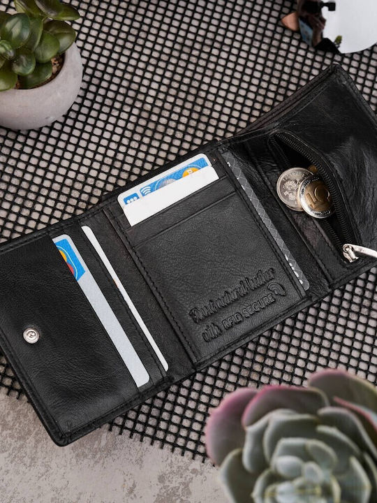 Leather Men's Wallet with RFID Black