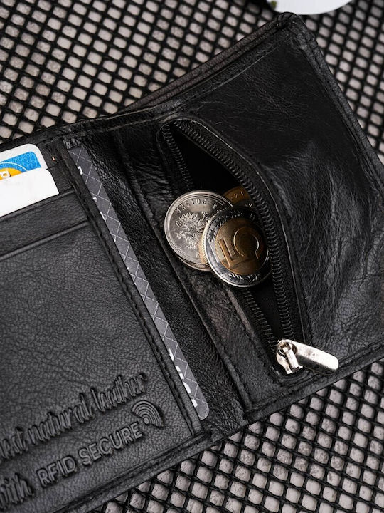 Leather Men's Wallet with RFID Black