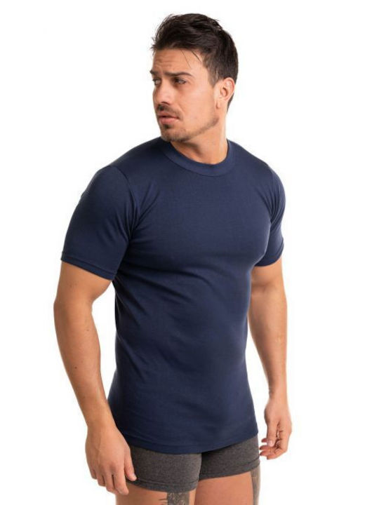 Giorgio Men's Undershirt Short-sleeved BLUE