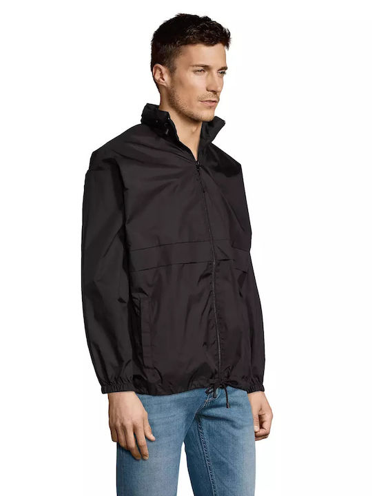 Sol's Men's Jacket Waterproof and Windproof Black