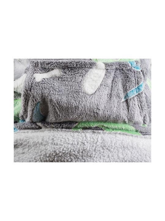 Children's Hooded Blanket Hood Sleeves Zola Phosphorescent Inserts Warm Fuzzy Room