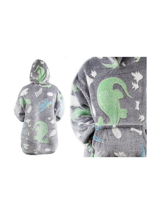 Children's Hooded Blanket Hood Sleeves Zola Phosphorescent Inserts Warm Fuzzy Room
